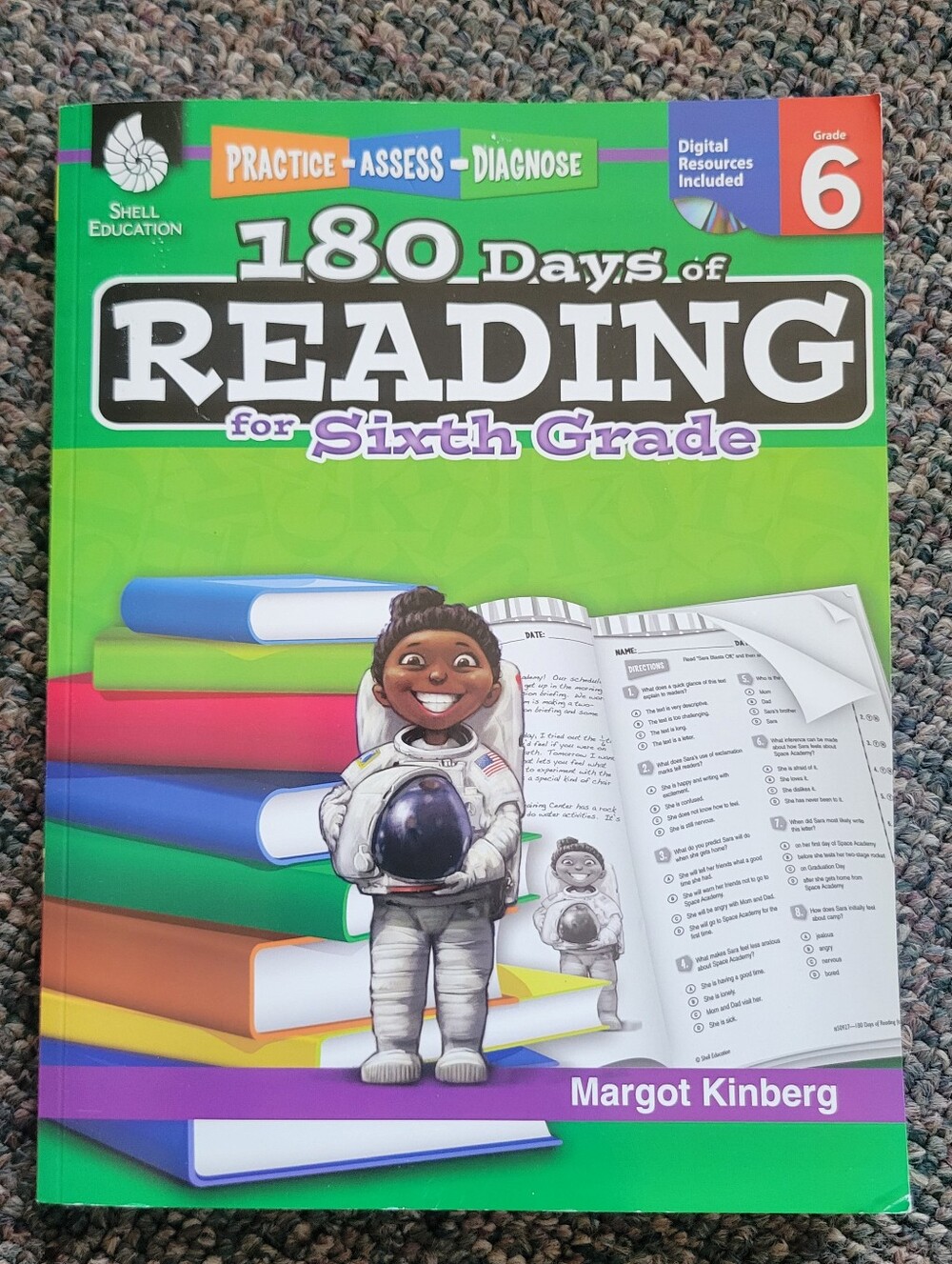 180 Days of Reading for Sixth Grade - Bright Green Educational Workbook